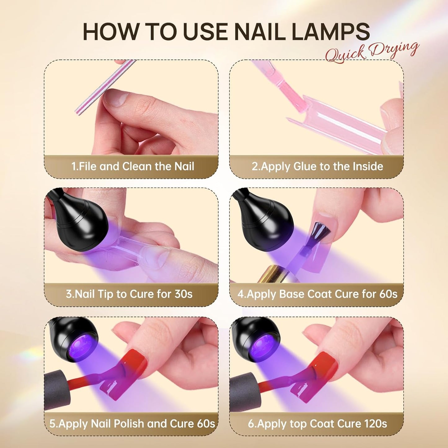 AORAEM UV LED Nail Lamp - Quick Drying Gel Nail Light with Flexible Gooseneck & Clamp | Ideal for Home Use