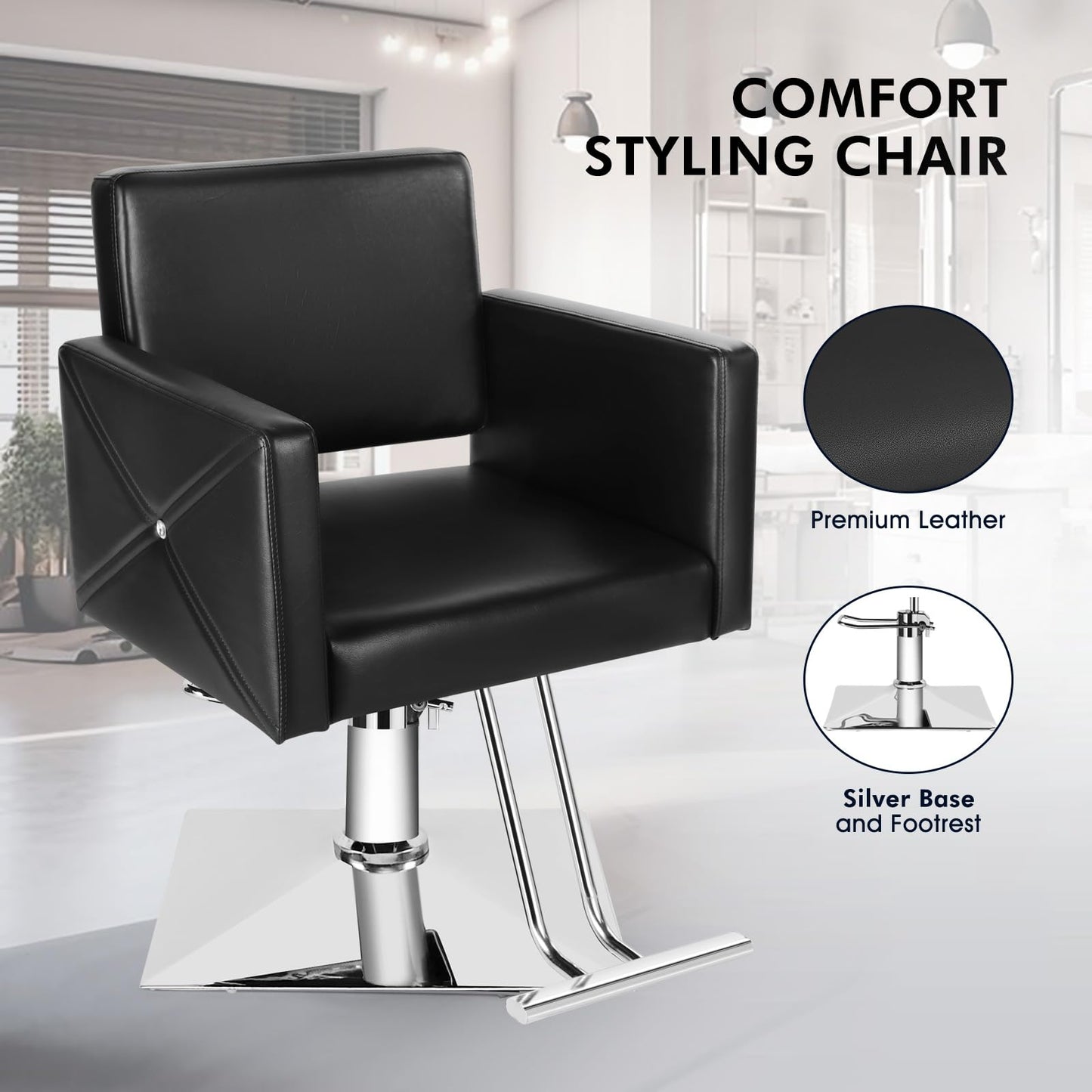 Artist hand Salon Chair for Hair Stylist with Heavy Duty Hydraulic Pump