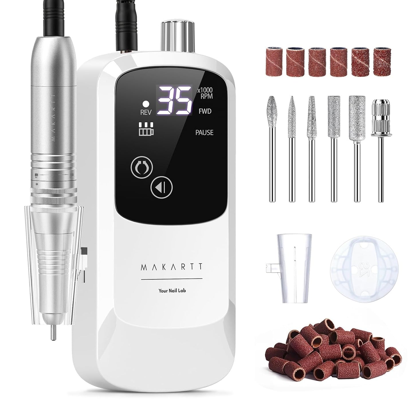 Nail Dust Collector - Professional Electric Suction for Nail Art | Rechargeable 35000 RPM Design