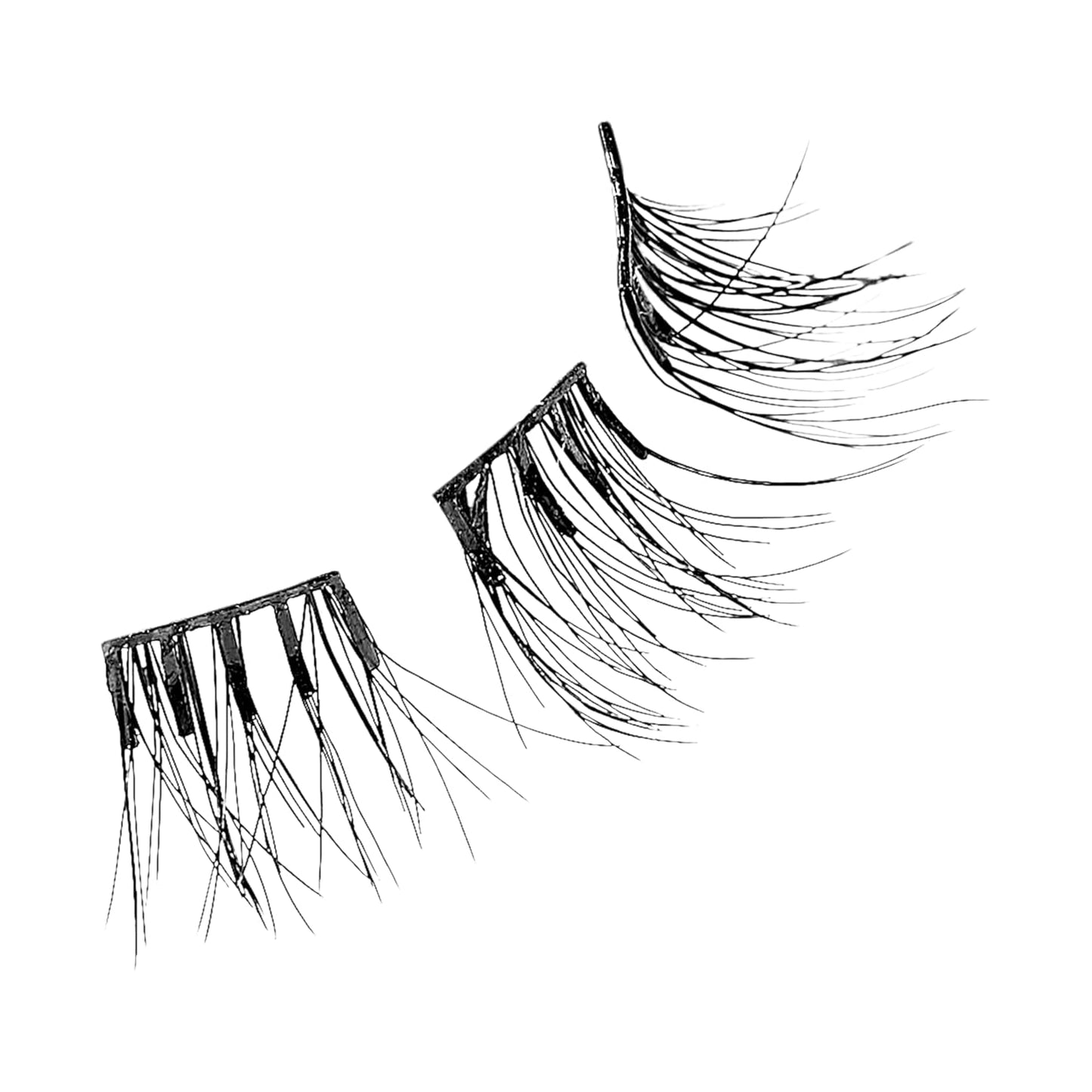Kiss Impress Falsies Eyelashes - Self-Adhesive Natural Volume Lashes, 10mm-12mm, Black | No Glue, Invisible Band, 12 Clusters