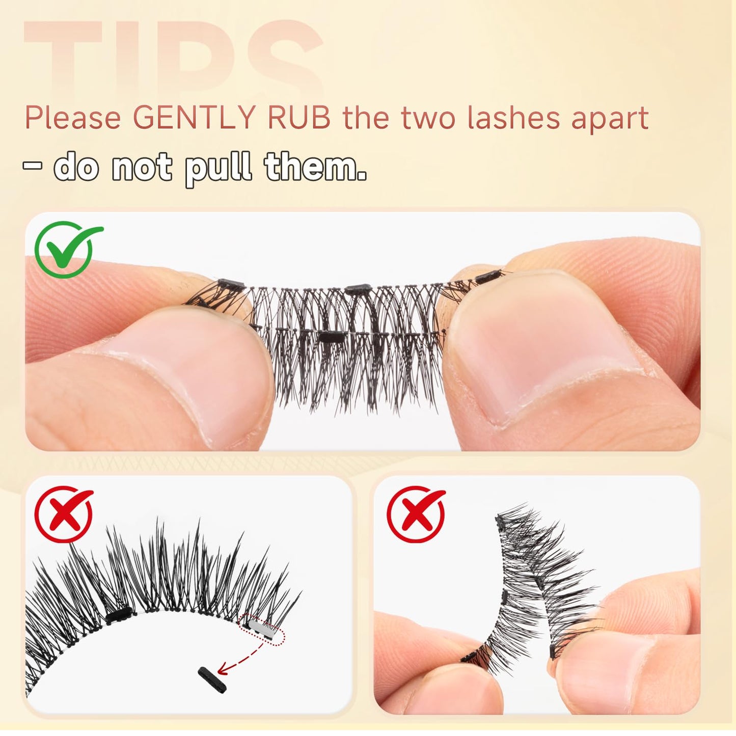 Magnetic Eyelashes Kit with Applicator – No Glue, No Eyeliner Needed, Reusable Natural Look False Lashes, Lightweight & Comfortable, Easy to Apply for Beginners