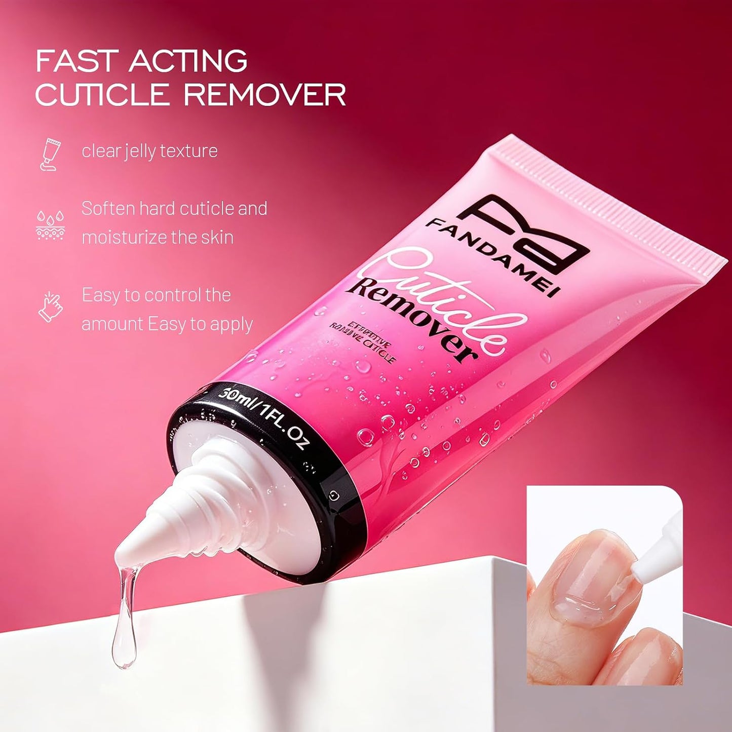 Nail Care Kit for Women - Cuticle Remover Tools, Strengthener & Pink Polish | Manicure Essentials