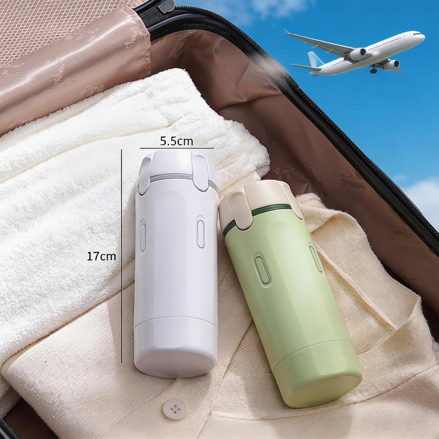 Travel Size Bottles - 4 Pack 30ML Leak Proof Dispenser Set | Refillable Toiletry Containers in Green