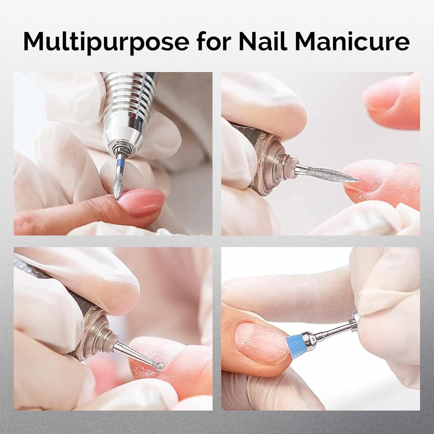 10pcs Nail Drill Bits Set - 3/32 Inch Diamond Cuticle Bits for E-File | Manicure & Pedicure Tools for Acrylic Gel Nails