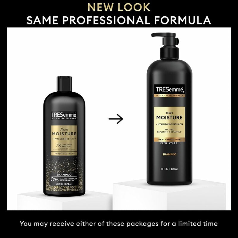 TRESemmé Rich Moisture Shampoo - Hydrating Formula for Dry Hair | 3 Count, 28 Fl Oz