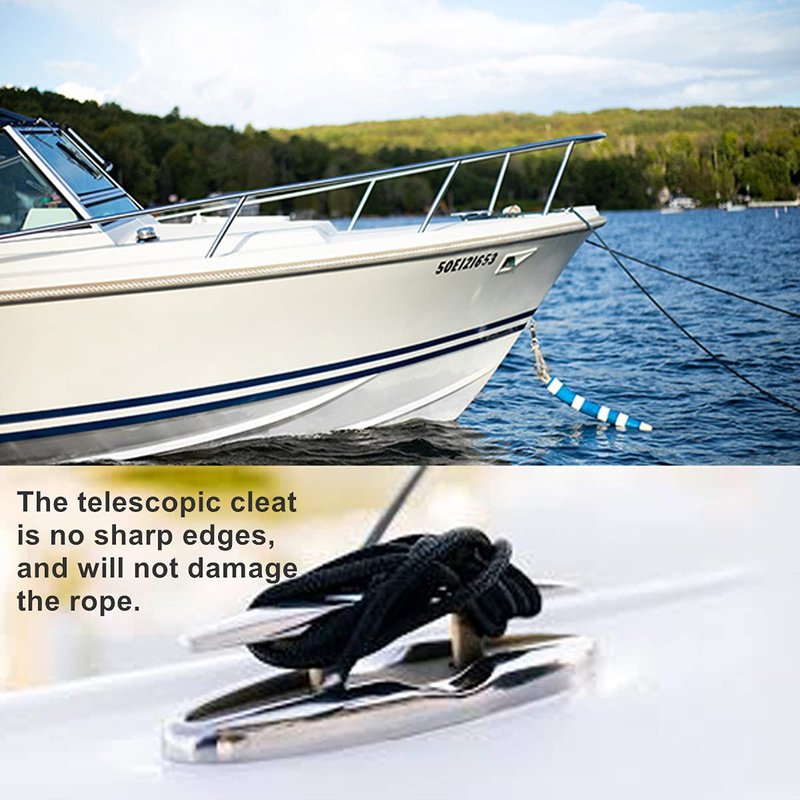 SUNOOM Stainless Steel 316 Flush Mount Cleat, Pop-Up Rope Cleat for Boat Yacht Deck, Marine Grade Mooring Cleat with Nuts & Washers