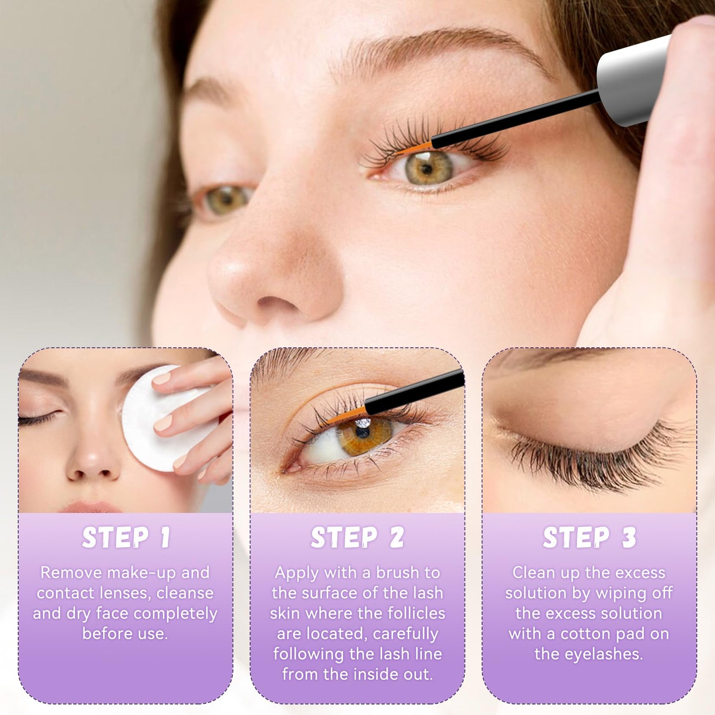Vxzit Eyelash Enhance Serum - Eyelash Enhancers & Primers - Purple - Promotes Natural Lash Growth for Longer, Fuller Lashes