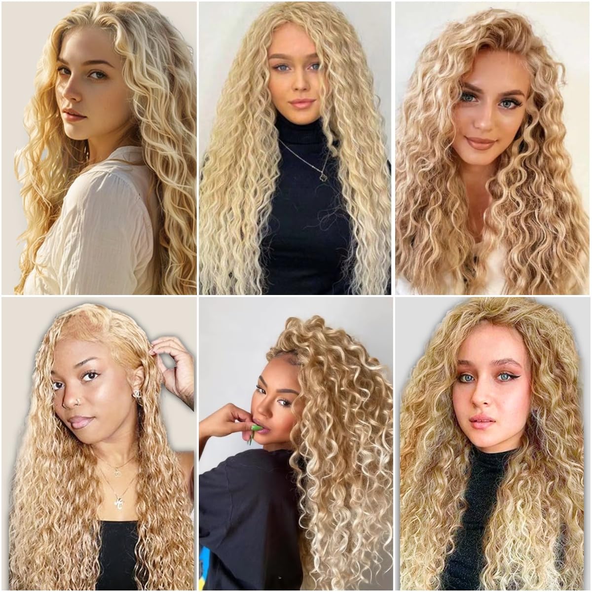 P27/613 Hilight Blonde Bundles Human Hair Water Wave Bundles 12 14 16 Inch Honey Blonde Unprocessed Brazilian Virgin Hair 3 Bundle Deals Quick Weave Hair Extensions 50 Gram Per Bundle