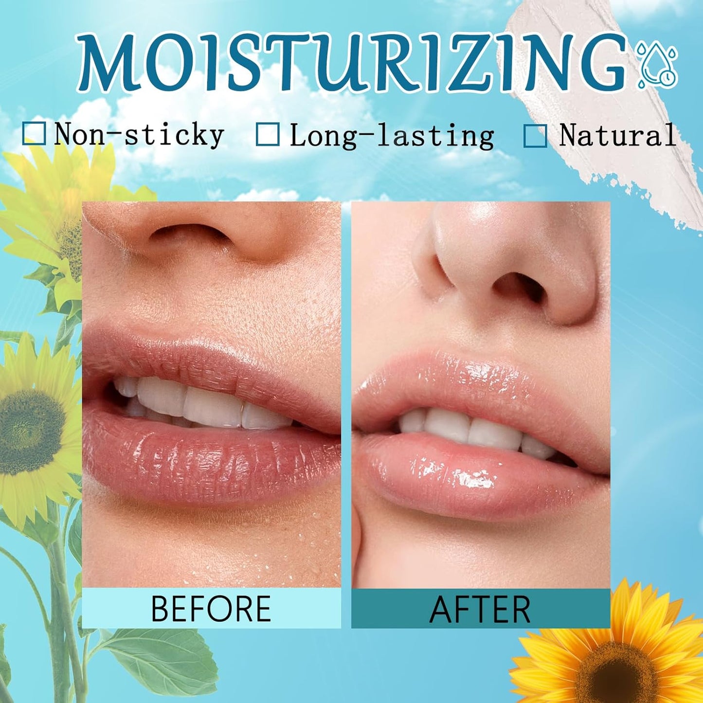 Hydrating Lip Tint Set - 4pcs Moisturizing Lip Oil Balm | Long-Lasting Waterproof Gloss