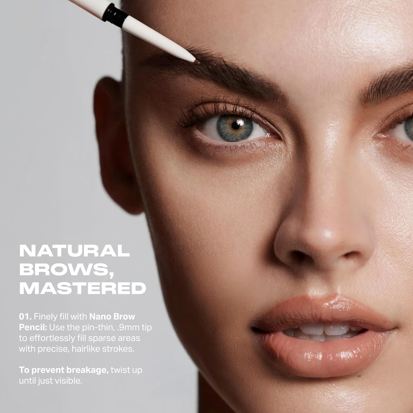 Morphe Nano Brow Pencil - Ultrafine Eyebrow Pencil for Hairlike Strokes | Natural Definition in Almond (0.001 oz)