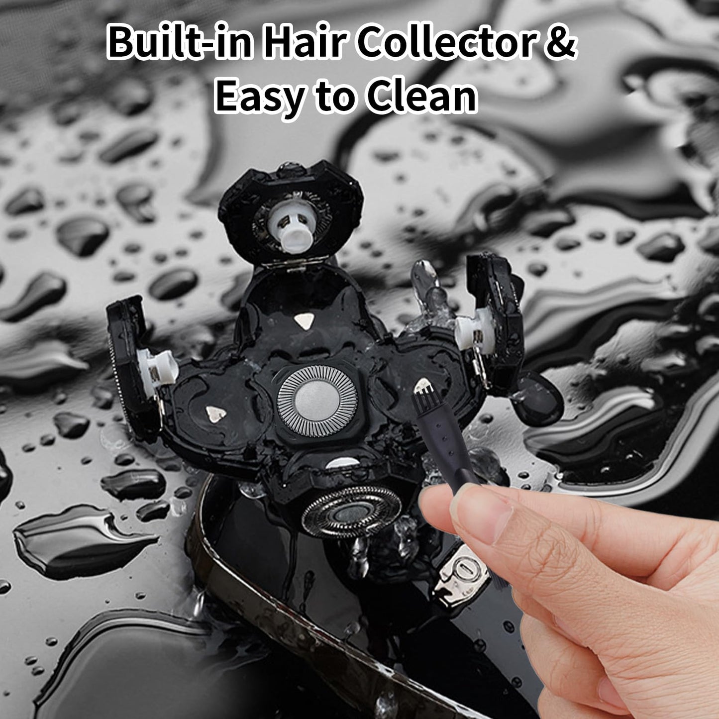 Carreuty 3Pcs 5 Head Shaver Replacement Blades for Freebird Head Shaver, Universal 5 Blades Shaver Replacement Heads for Electric Razor Shaver Head, Bald Men Freedom Grooming Head and Face, Black