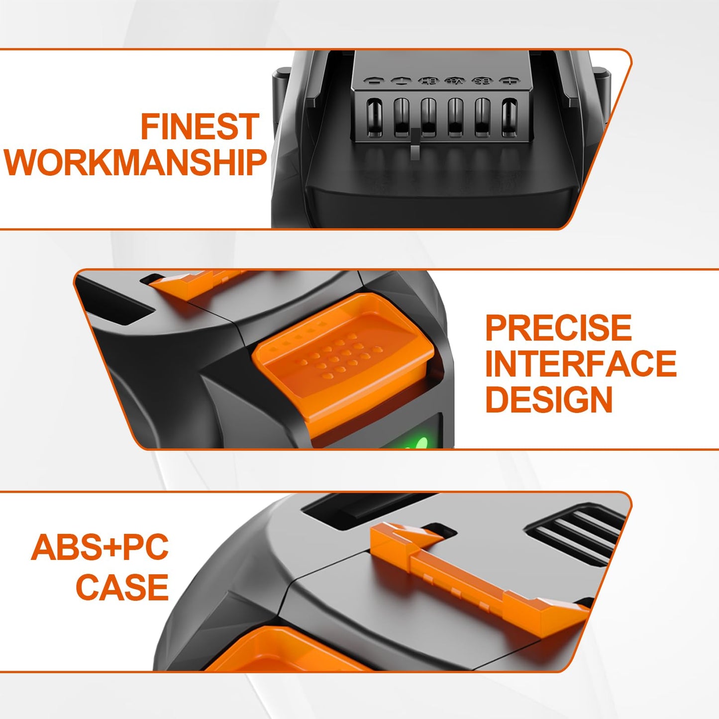 CaliHutt 【Upgrade】 6.0Ah 20V Replace Battery for Worx 20V Battery Compatible with Worx 20 Volt Lithium WA3520 WA3525 WG151s WG155s WG251s WG255s WG540s WG545s WG890 WG891 Cordless Power Tools Battery