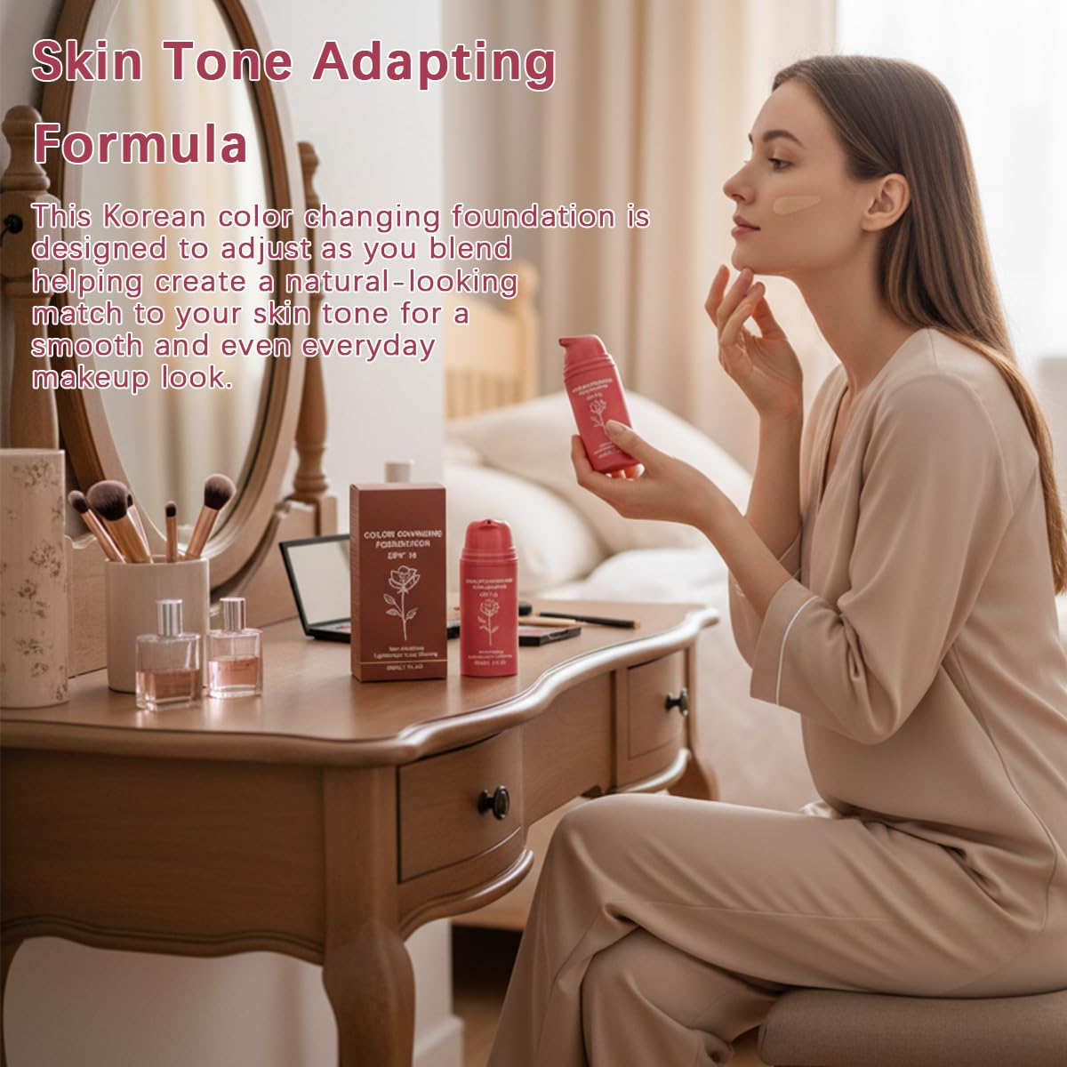 Korean Color Changing Foundation - Adjusts to Mature Skin, Conceals Fine Lines & Wrinkles | 1 Bottle