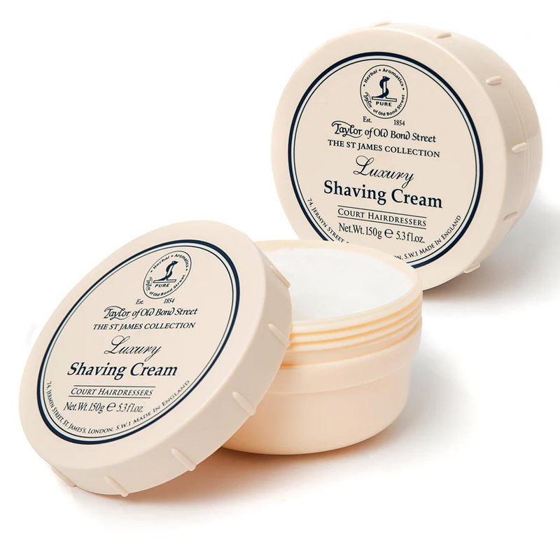 Taylor of Old Bond Street St James Fragrance Shaving Cream Bowl 150g (2-Pack) – Rich Lather for Traditional Shaving
