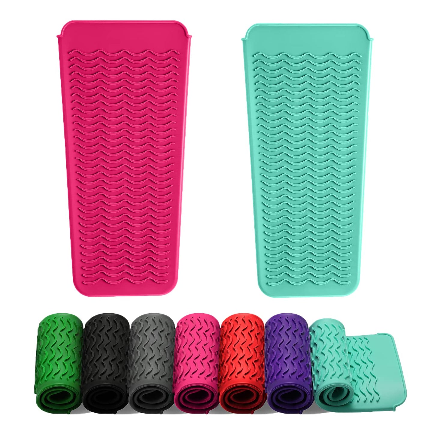 ZAXOP Silicone Mat Pouch for Flat Iron & Curling Iron - Heat-Resistant, Black