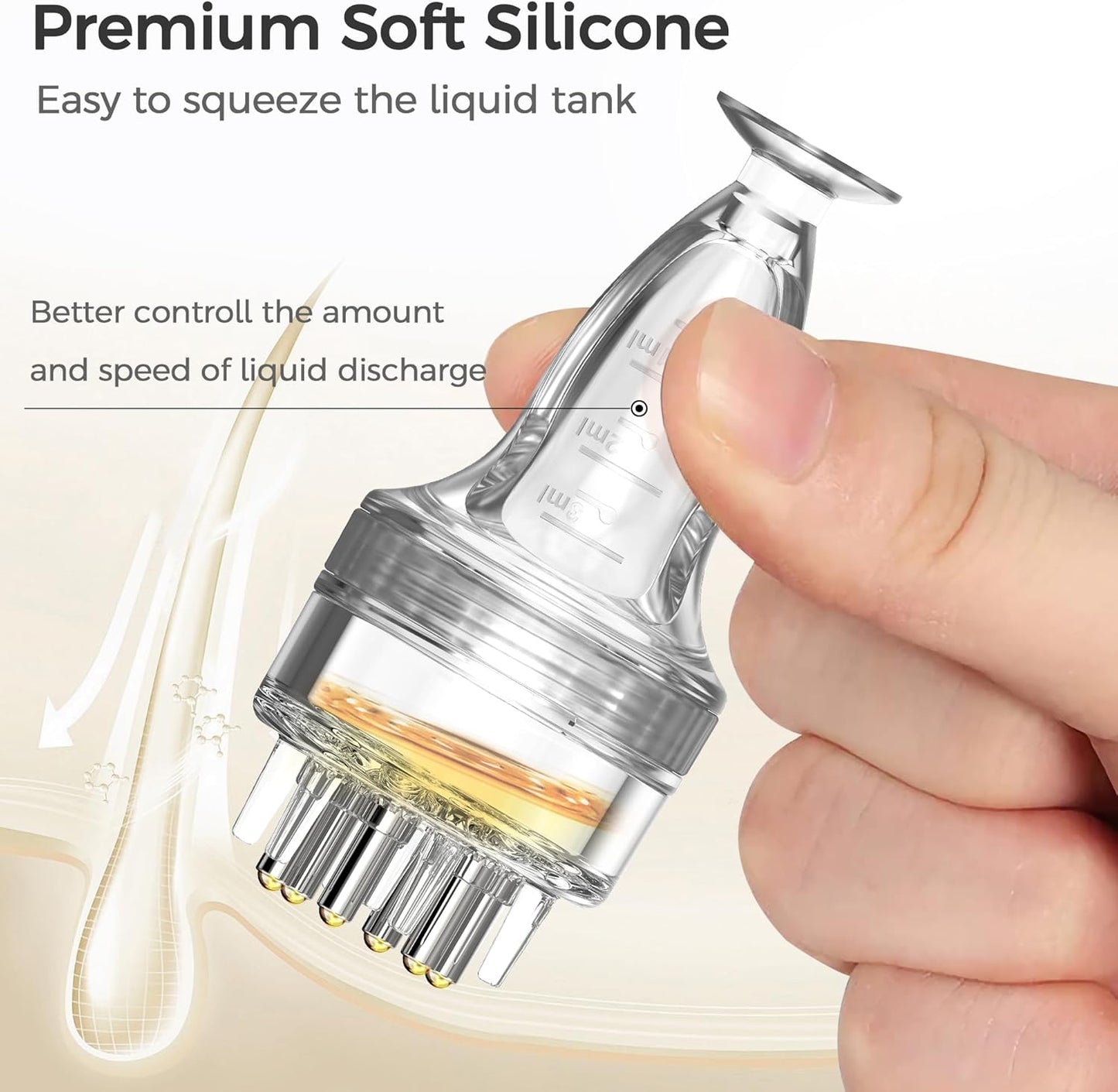 Minoxidil Applicator Tool - Quick & Mess-Free Hair Serum Application | Compact Brush & Comb for Scalp Use