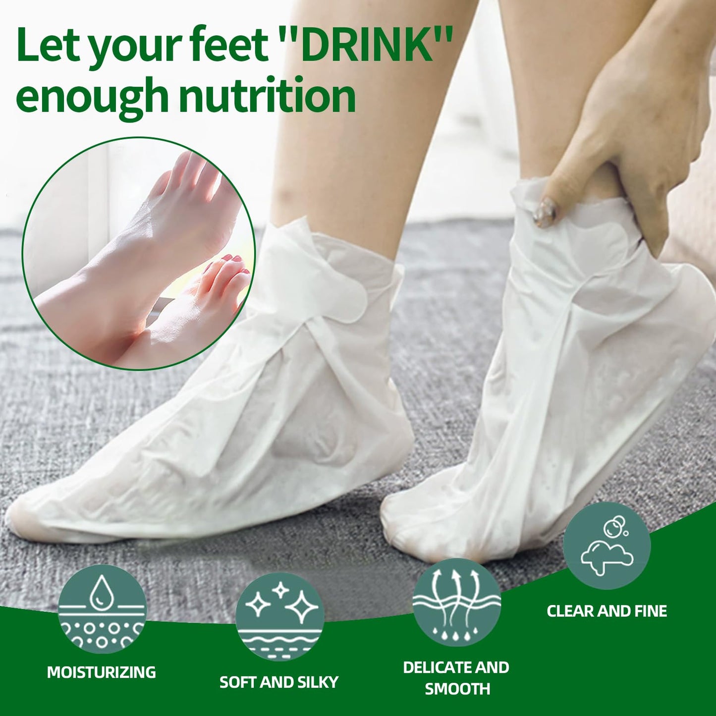 5 Pack Moisturizing Foot Mask, Hydrating Feet Mask for Dry Cracked Feet, Moisturizing Foot Socks Dry Skin Moisturizer for Soft Smooth Feet, Foot Spa Care Kit, Ideal Holiday Gift for Women and Men