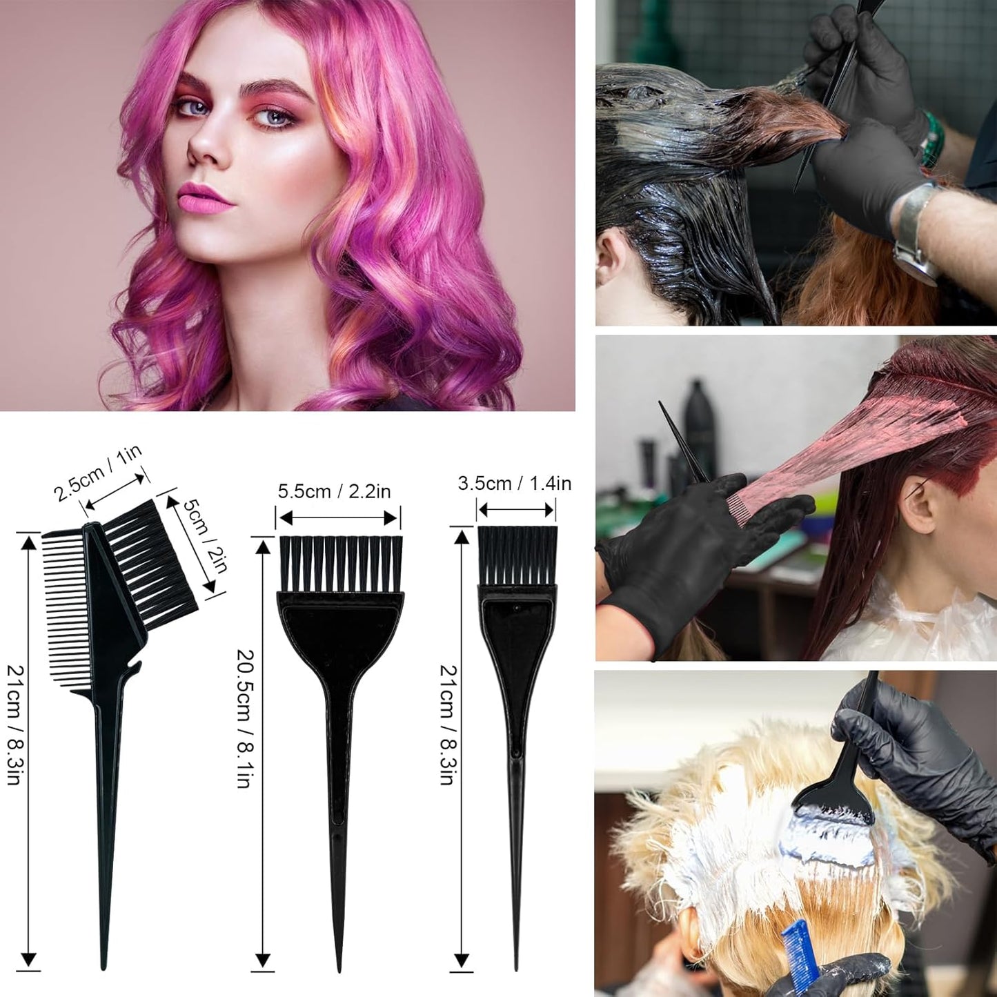 Professional Hair Dye Kit - 21Pcs Hair Coloring Set with Brush, Bowl, Clips & Applicator | Ideal for Salon & Home Use