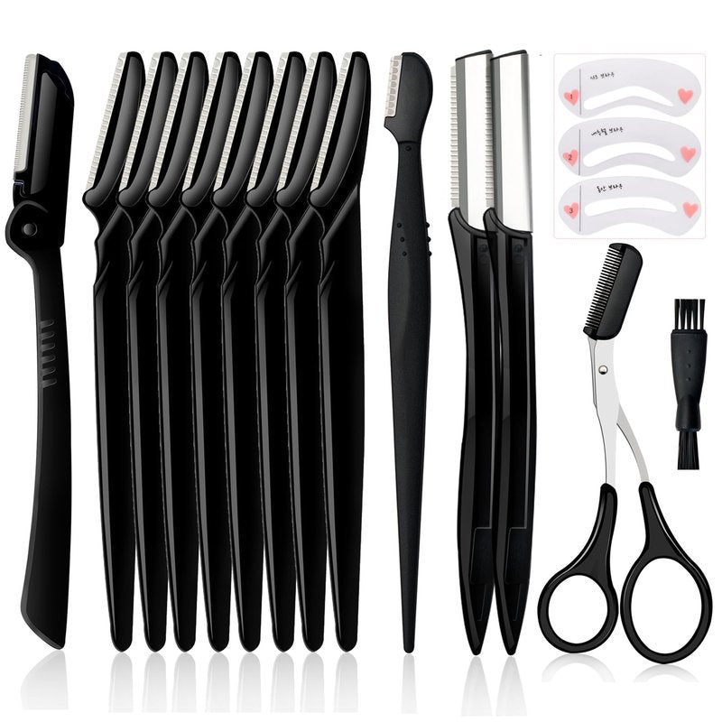 Molisaka Eyebrow Razor Pack, Multipurpose Dermaplaning Face Razors for Women Facial Hair Removal/Exfoliating/Eyebrow Face Shavers/Peachfuzz, Bulk Straight Eyebrow Trimmers for Women