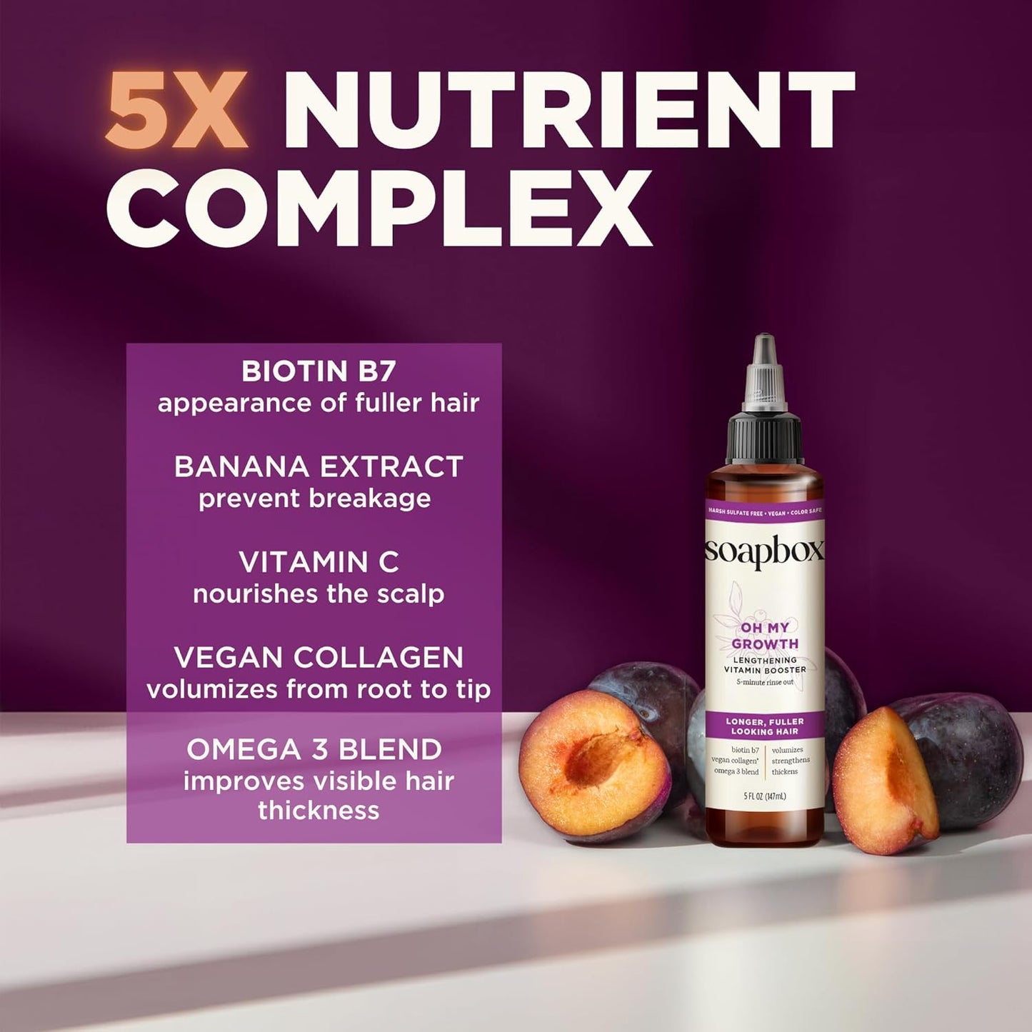 Lengthening Vitamin Booster Hair Treatment - Thicker, Fuller, Stronger Hair with Biotin & Vegan Collagen | 5oz