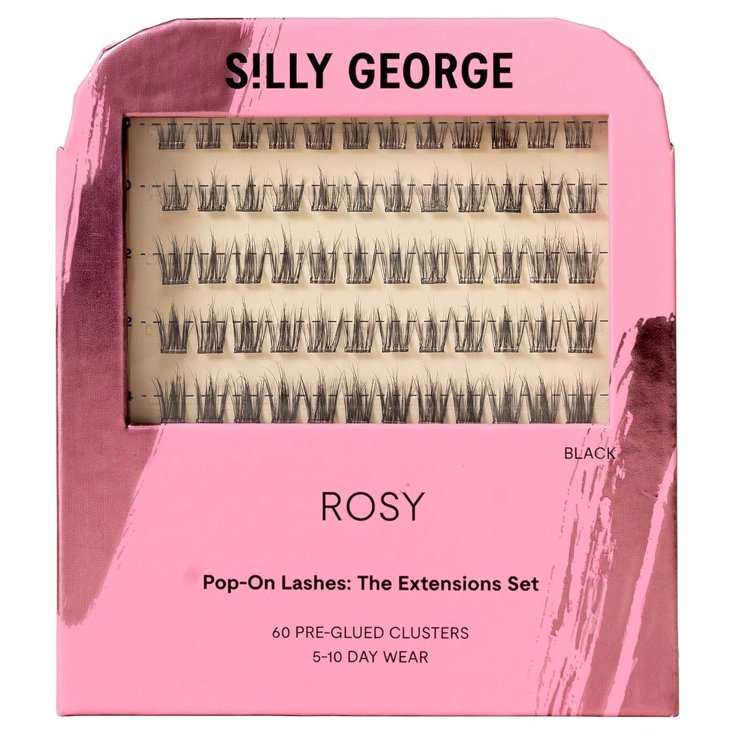 Silly George Pop-On Lashes - DIY Pre-Glued Faux Eyelash Clusters for Natural Look | Bloom, 5-7 Pairs, 60 Clusters