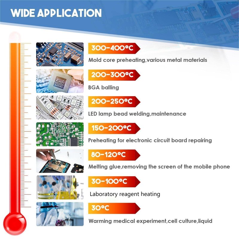 Soiiw 110V 850W Soldering Hot Plate LED Microcomputer Electric Preheat Soldering Station Welder Hot Plate Rework Heater Lab 200X200mm Plate