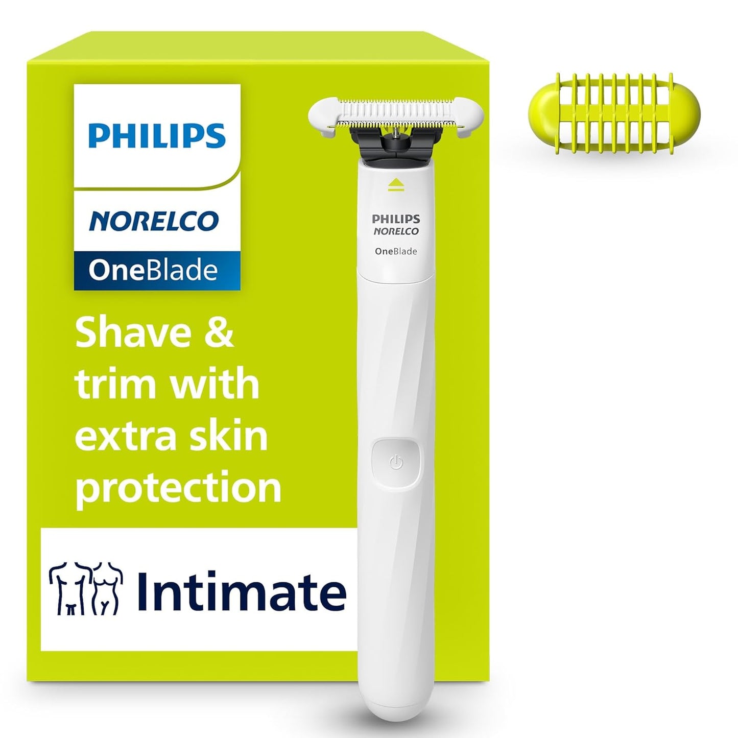 Philips Norelco OneBlade Intimate - Pubic Grooming & Shaving Tool with Skin Protection | Model QP1924/70
