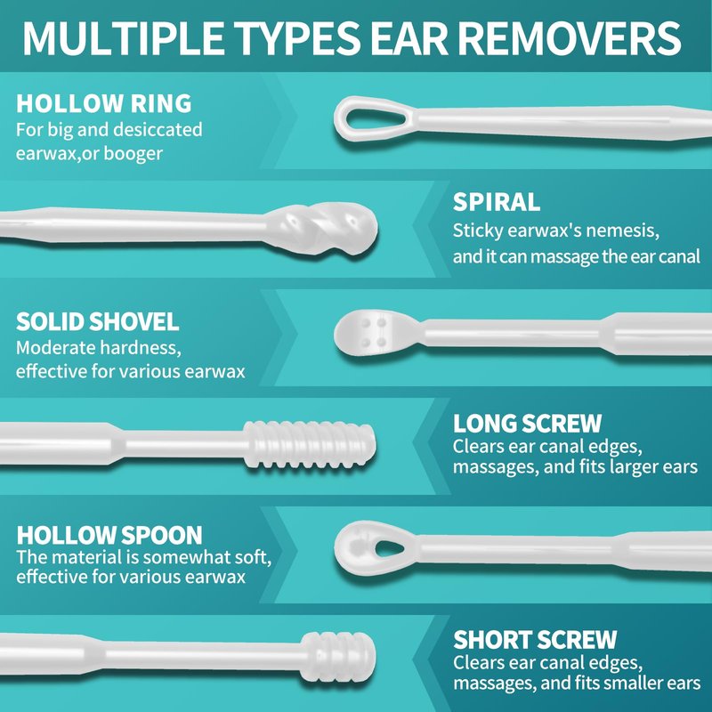 Ohrjuxi Ear Wax Removal Tool - 18 PCS Reusable Ear Cleaners, Professional-Grade TPE, Effective & Gentle Ear Cleaning Kit, Clogged & Itch Ear Relief - Suitable for All Types of Ears(3 Styles)