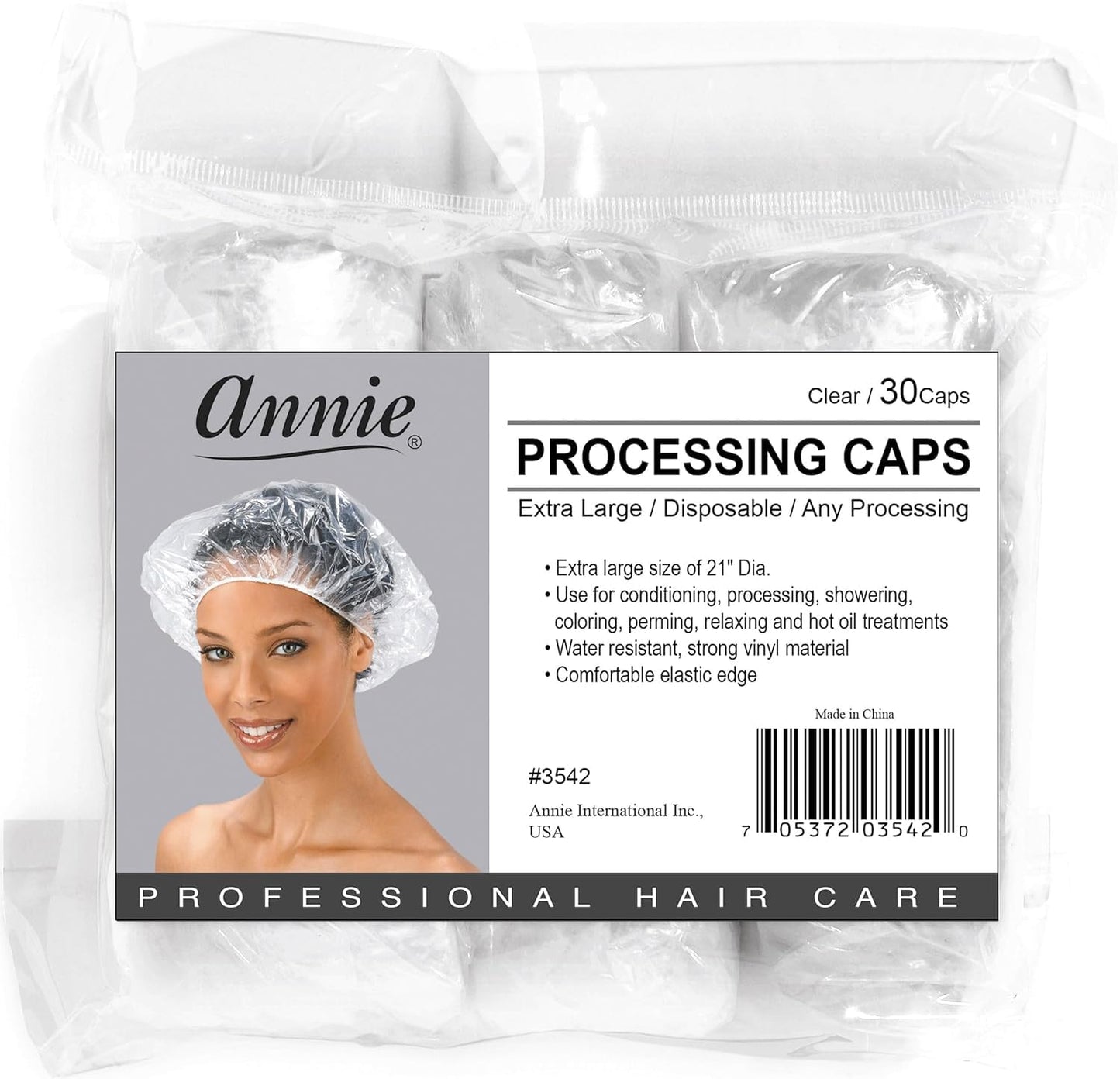 Extra Large Processing Caps - Clear Disposable Hair Treatment Caps for Coloring & Conditioning | 100-Count, 21″ Diameter