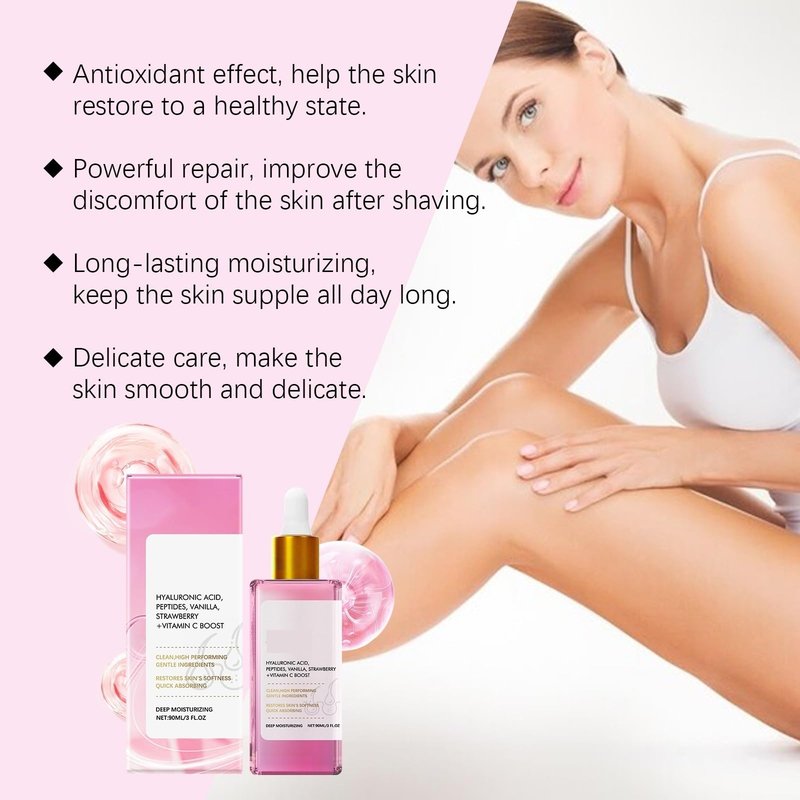 After Shave Oil - Strawberry & Vanilla Scent, Soft Serve After Shave Oil Women Strawberry, Smooth Skin Prevent Ingrown Hairs & Dryness for All Skin Types(3pcs)