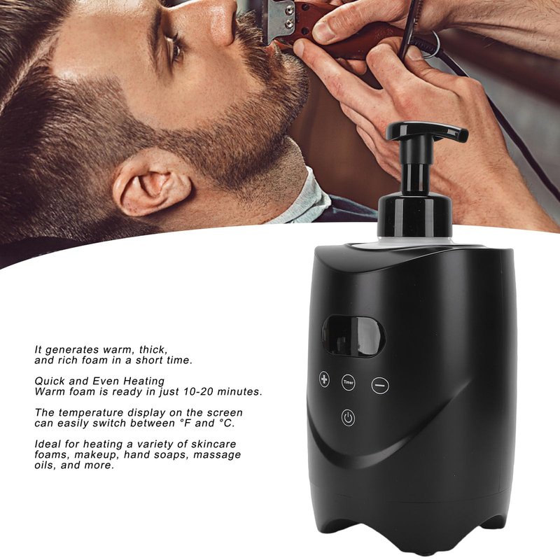 Luocute Hot Lather Machine, Professional Shaving Foam Warmer with Digital Temperature Control for Men, Salon, Barber Shop, 500ml Large Capacity, Fast Heating, 30-75C (US Plug 110V)