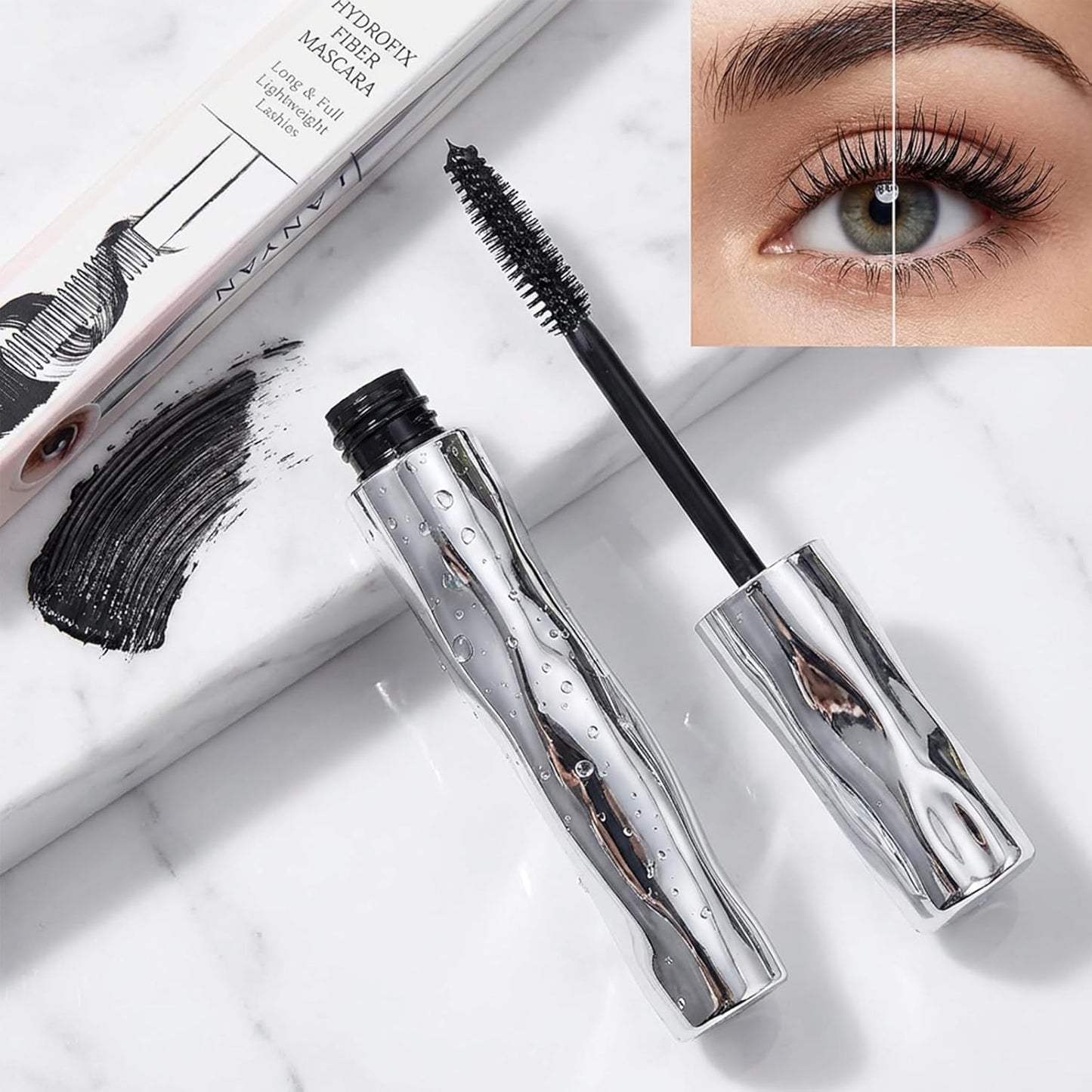 Waterproof 3D Curling Mascara - Sweatproof & Lengthening Black Formula | Washable, New Wand Design