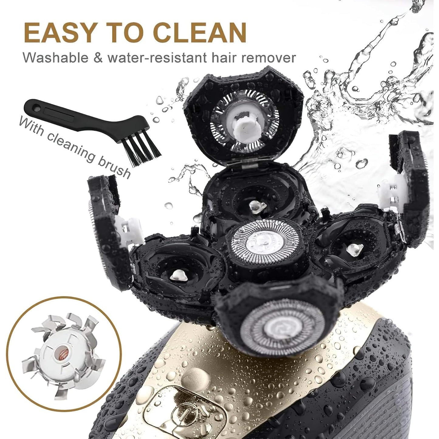 Bald Shavers for Men - 5-in-1 Waterproof Electric Head Razor | Cordless, Wet/Dry Shaving, Mess-Free Hair Capture