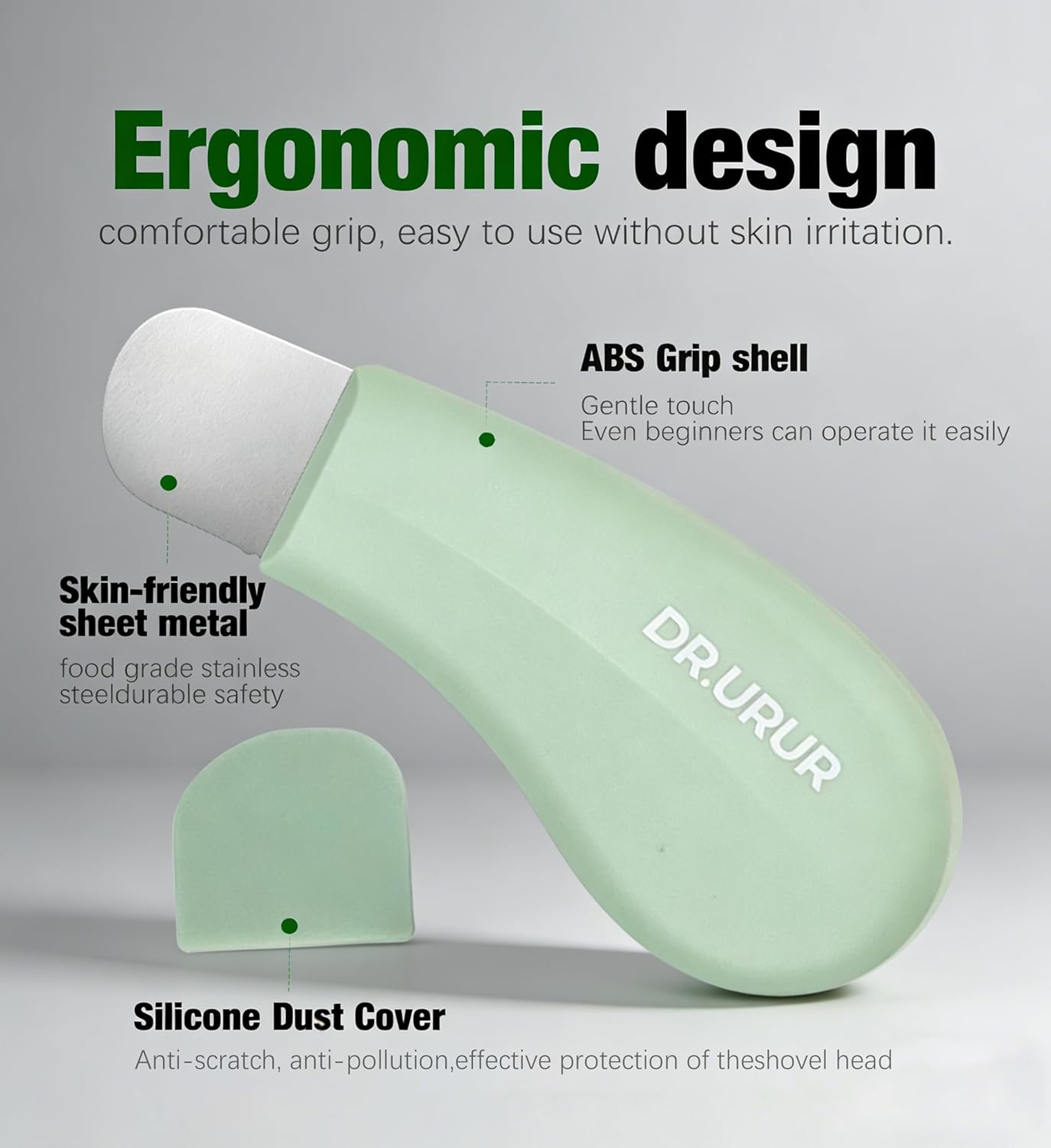 Blackhead Remover Tools - Stainless Steel Face Spatula for Deep Skin Cleansing | Green Color