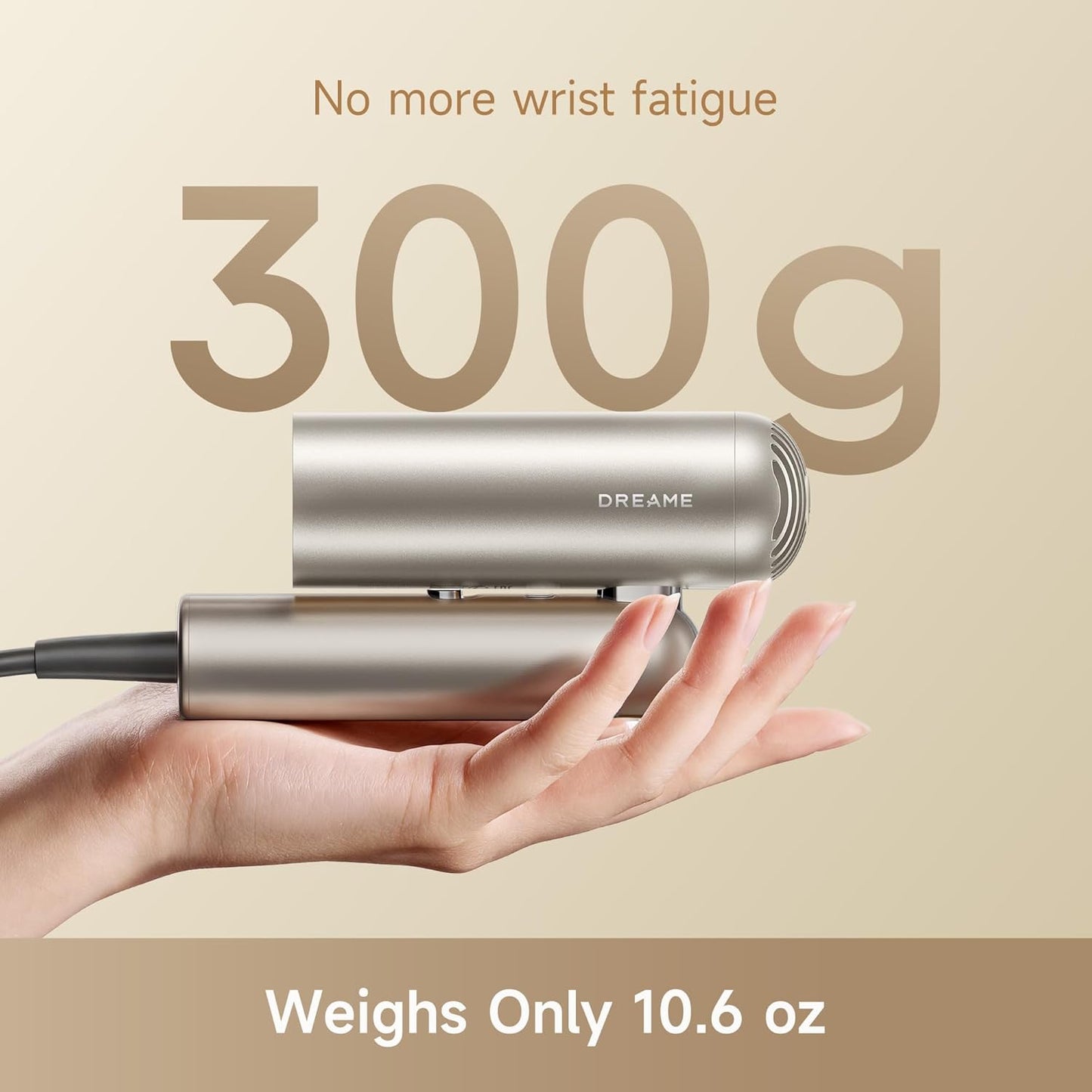 Dreame Pocket Pro Hair Dryer - 1300W Dual Voltage Travel Blow Dryer with Diffuser | Fast Drying, Low Noise, Lightweight