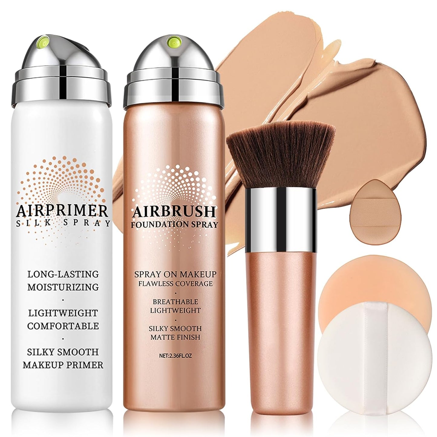Flawless Airbrush Makeup Foundation - Lightweight & Buildable Coverage for Mature Skin | 02 Beige