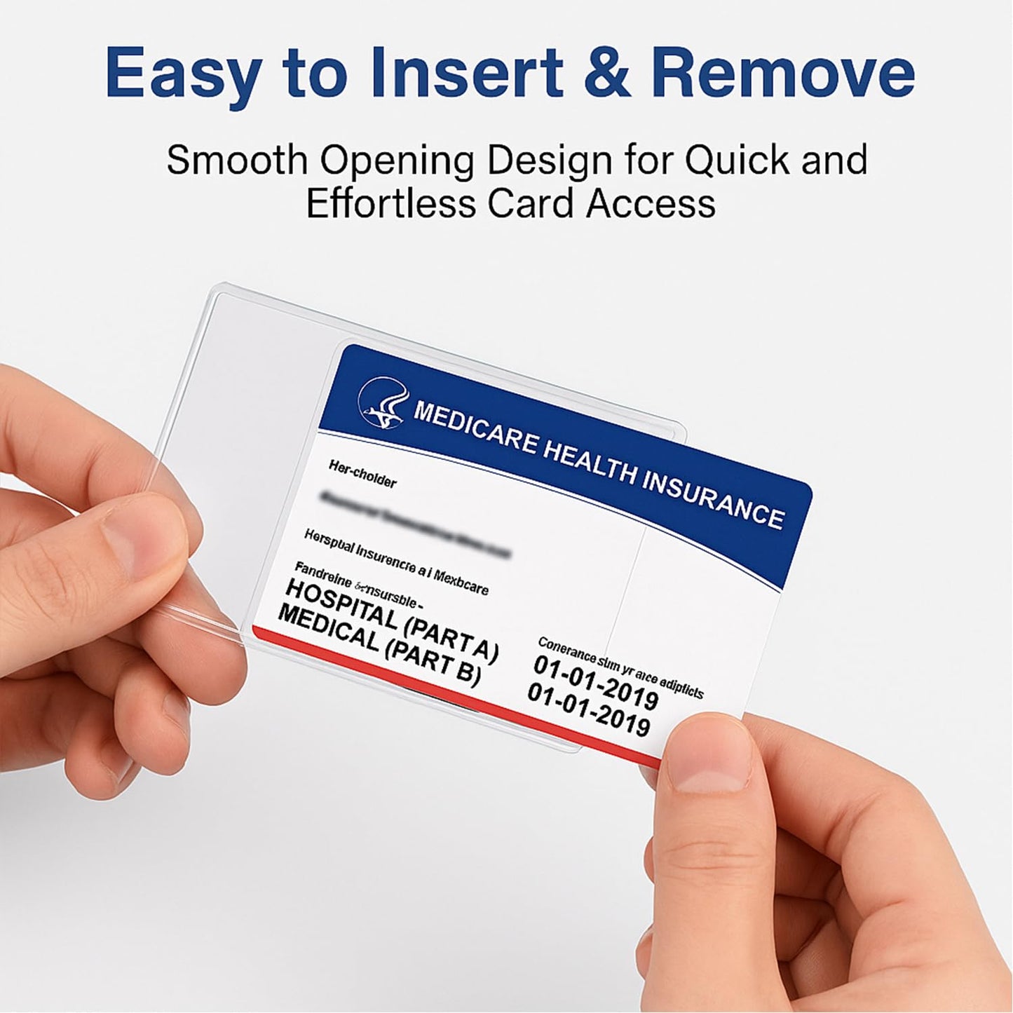 12 Mil PVC Medicare Card Protector Sleeve, 10 Pack Social Security Card Protector Clear Card Sleeves, Plastic Card Holder Perfect Fit Credit Card Sleeves ID Protector for Wallet
