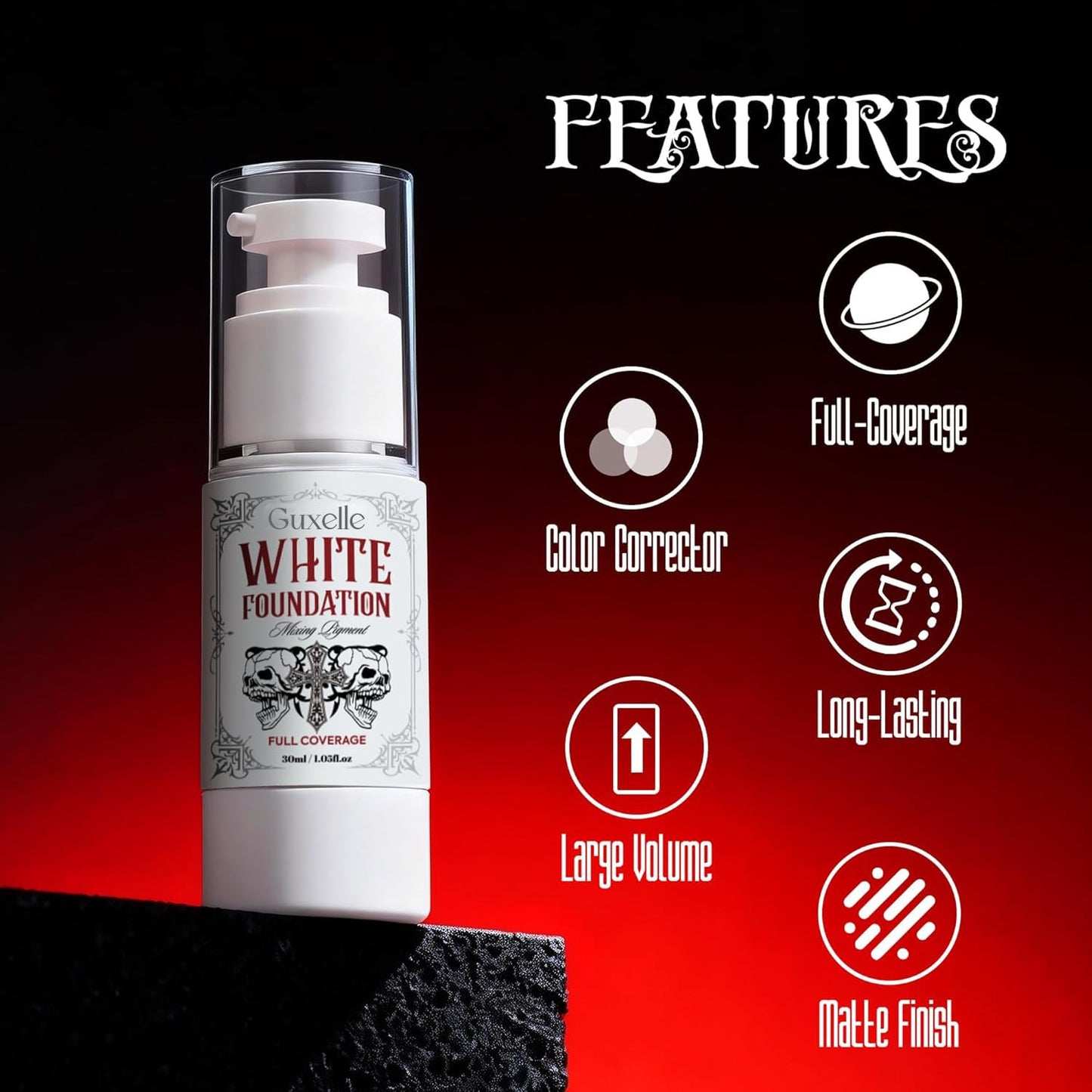 White Liquid Foundation - Waterproof Full Coverage Mixer | White Base with Makeup Mixing Palette for SFX & Daily Use