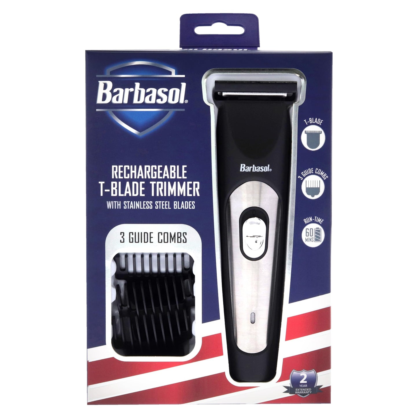 T-Blade Trimmer by Barbasol for Men - 4 Pc Trimmer Tblade, 3 Guides