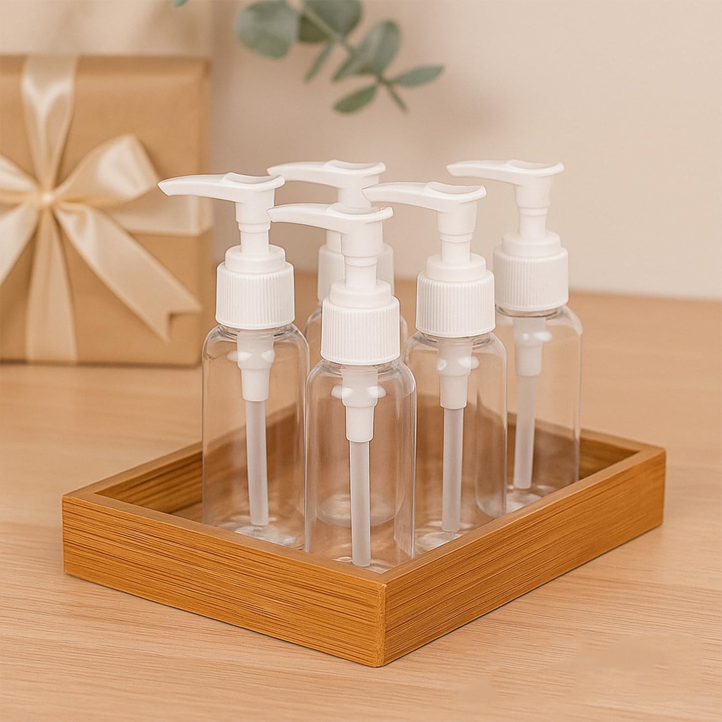 6Pcs 50ml/1.67Oz Clear Plastic Pump Bottles with White Dispenser Refillable Travel Lotion Pump Bottles Leakproof Empty Cosmetic Containers for Shampoo, Conditioner, Liquid Soap, Cream