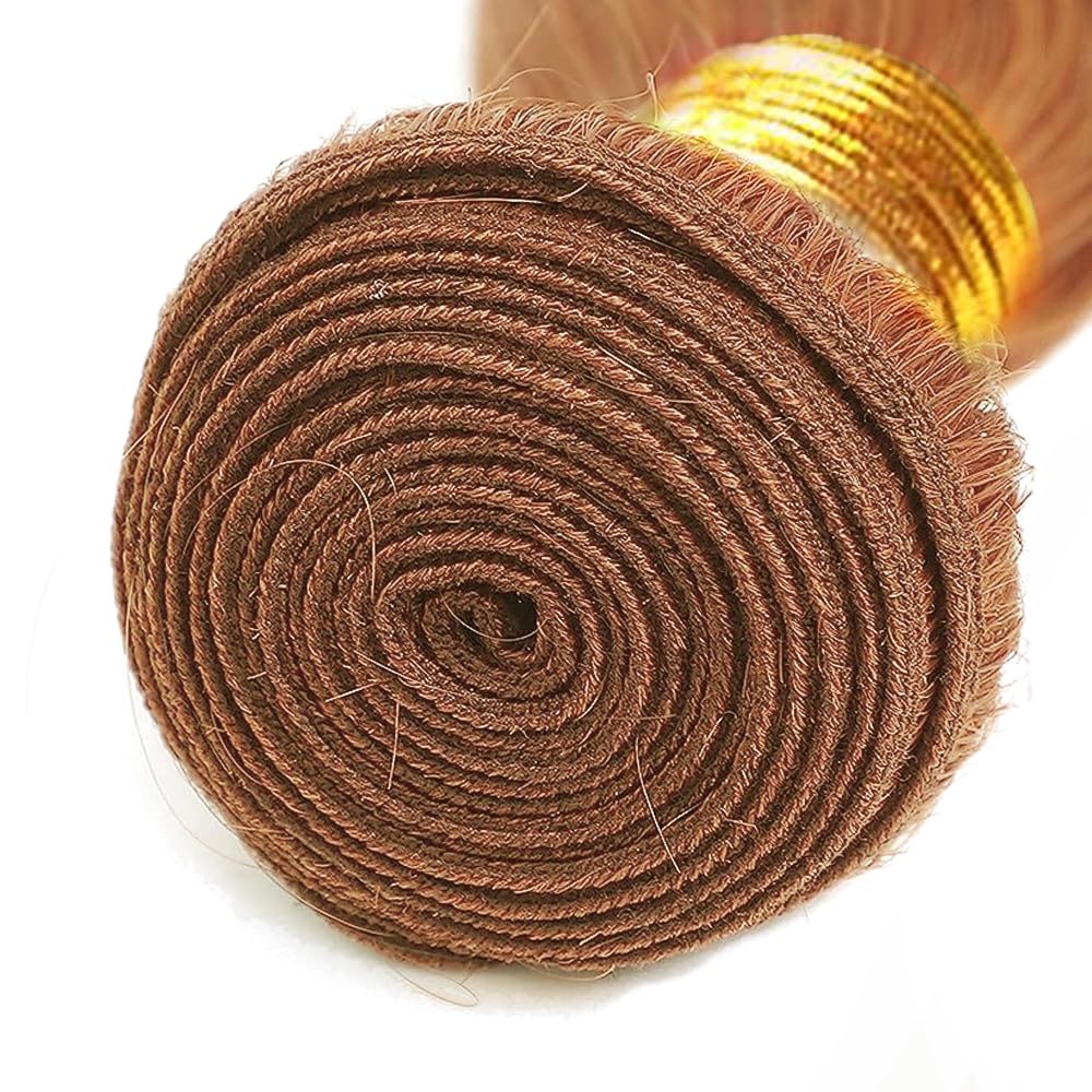Light Brown Bundles Human Hair #30 Deep Wave Bundles 14 inch Color 30 Bundle Human Hair 50g