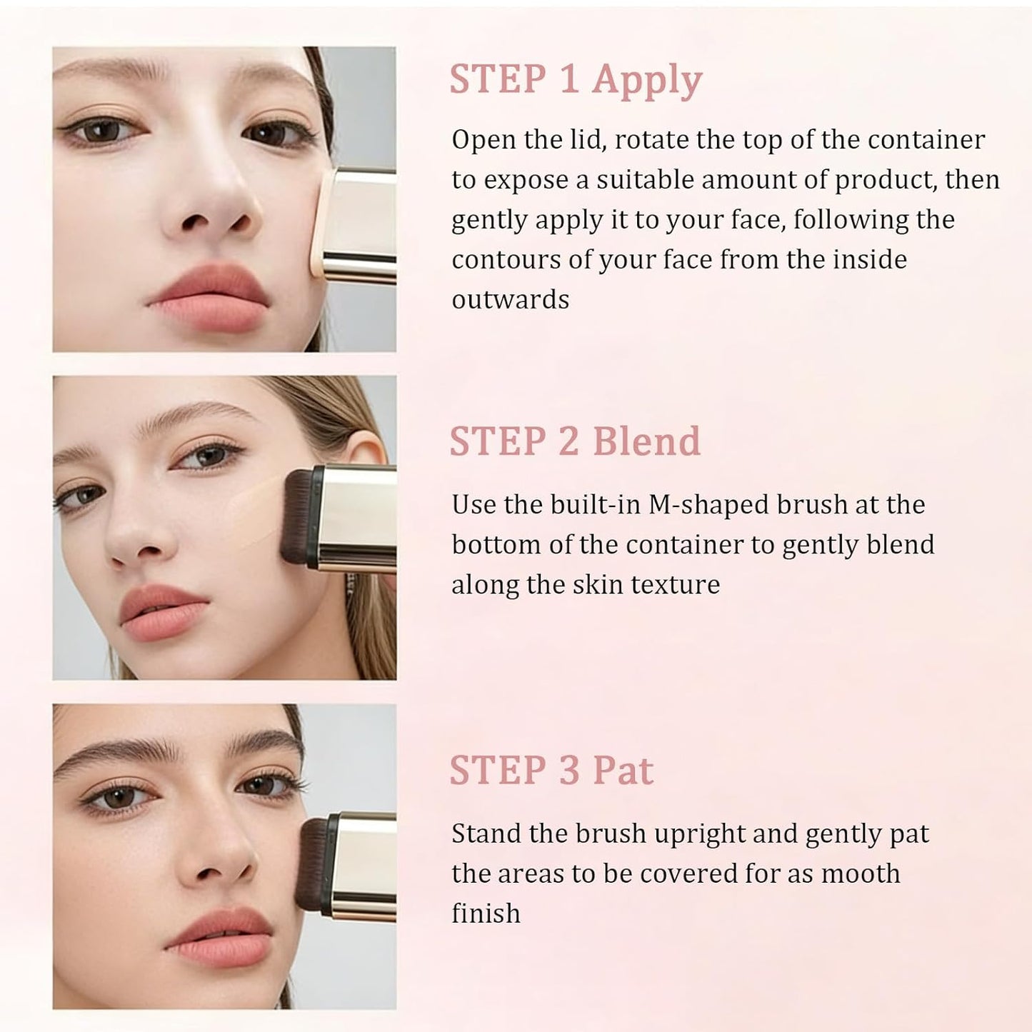 Korea Foundation Stick - Dual-Ended Concealer & Foundation with Brush | Lightweight, Natural Finish, Long-Lasting Coverage for All Skin Types