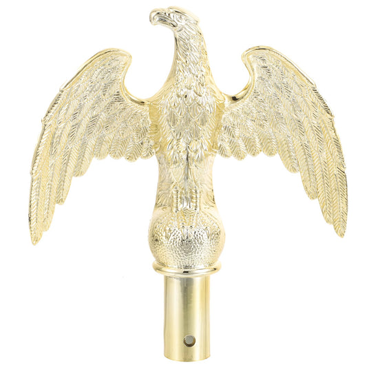 POPETPOP Eagle Flag Pole Topper 8 Inch Plastic Eagle Head Finial for Outdoor Flagpole Hardware Fits 3/4 Inch Threading Ideal for Patio and Lawn Decoration