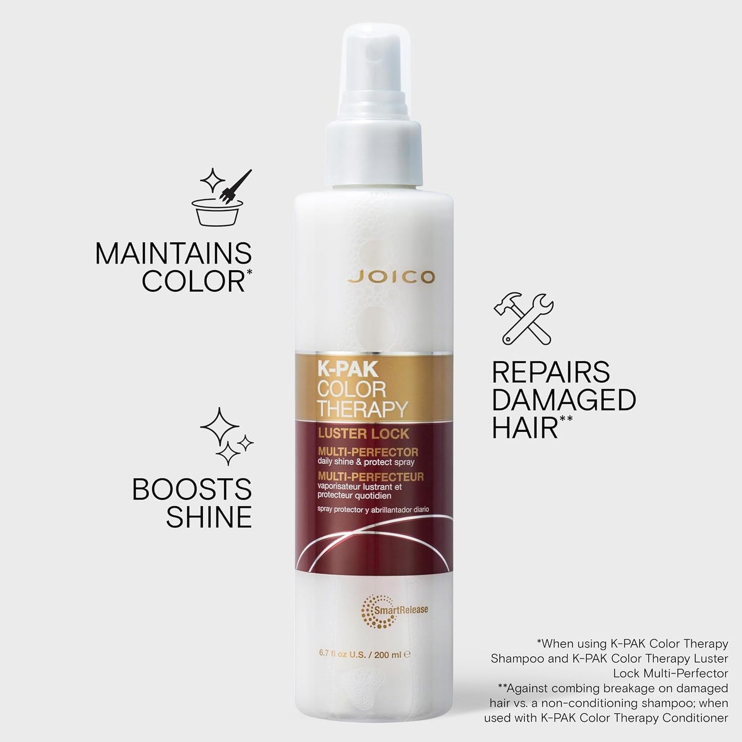 Joico K-PAK Color Therapy Shine Spray - Multi-Perfector for Color-Treated Hair | Detangles, Controls Frizz & Boosts Shine