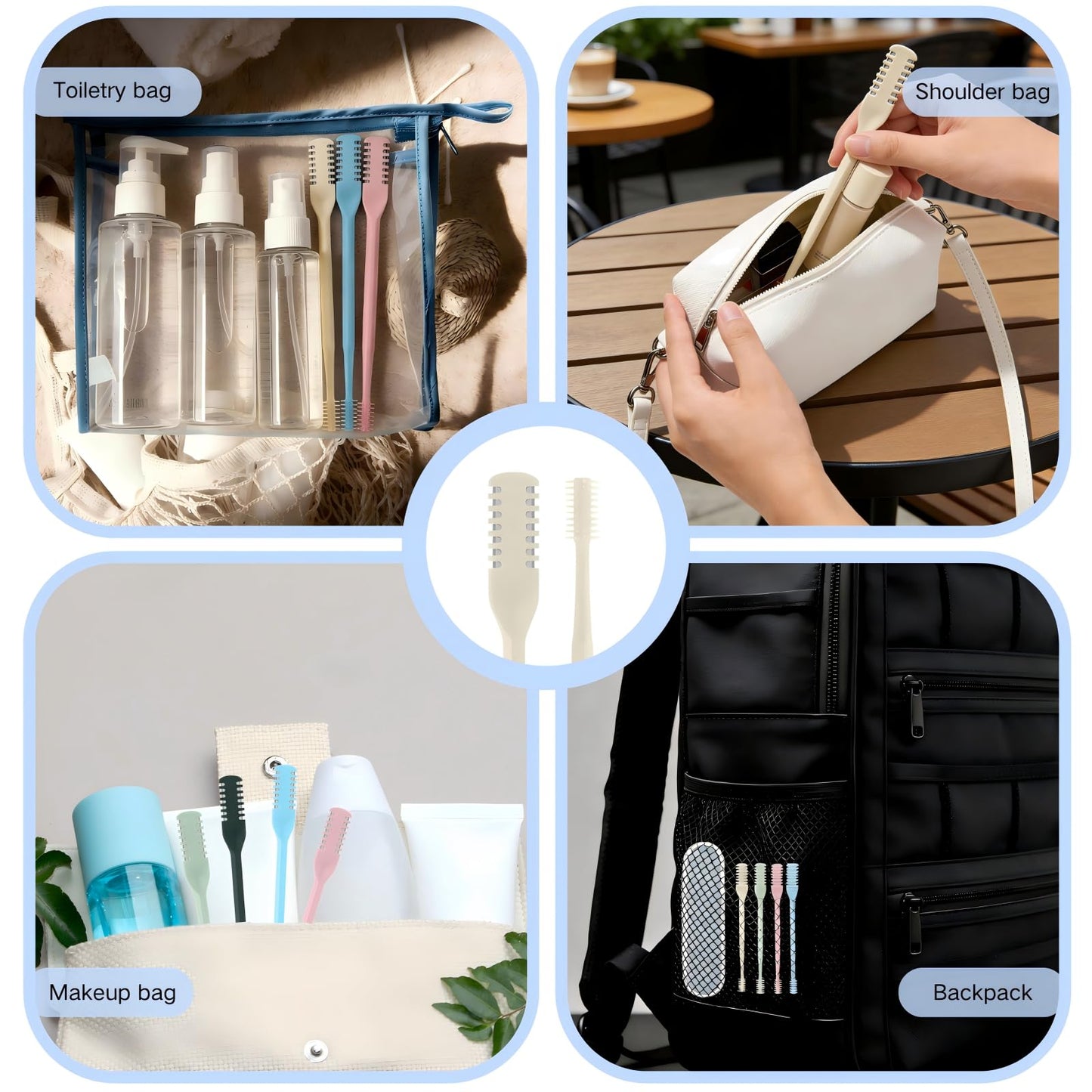 Epeosuc 2-in-1 Nose Hair Trimmer, 2026 New Portable Manual 360° Rotating Nasal Hair Cutter, Nostril Hair Removal Tool with Ear Picker for Travel Essentials (Beige, 3PCS)