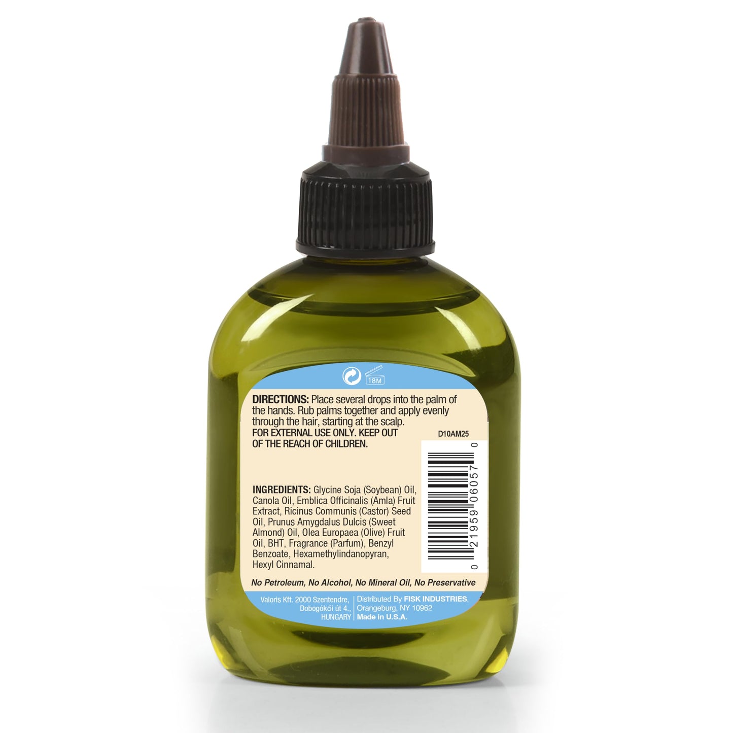 Difeel Amla Premium Hair Oil - Travel Size 2.5 Ounces -Amla Oil for Hair Growth, Strengthens Hair, Reduces Breakage and Supports Natural Growth