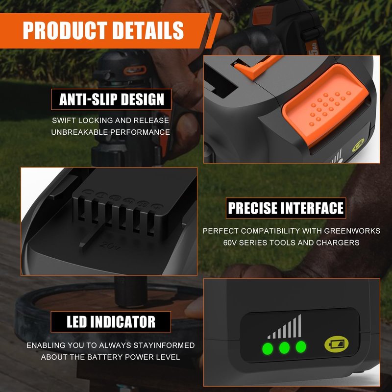 Powilling 20V Lithium Battery for Worx 20V Battery and Charger Kit, Compatible with All Worx Batteries WA3520 WA3525 WA3575 WG151s WG251s WG540s WG545s WG890 WG89