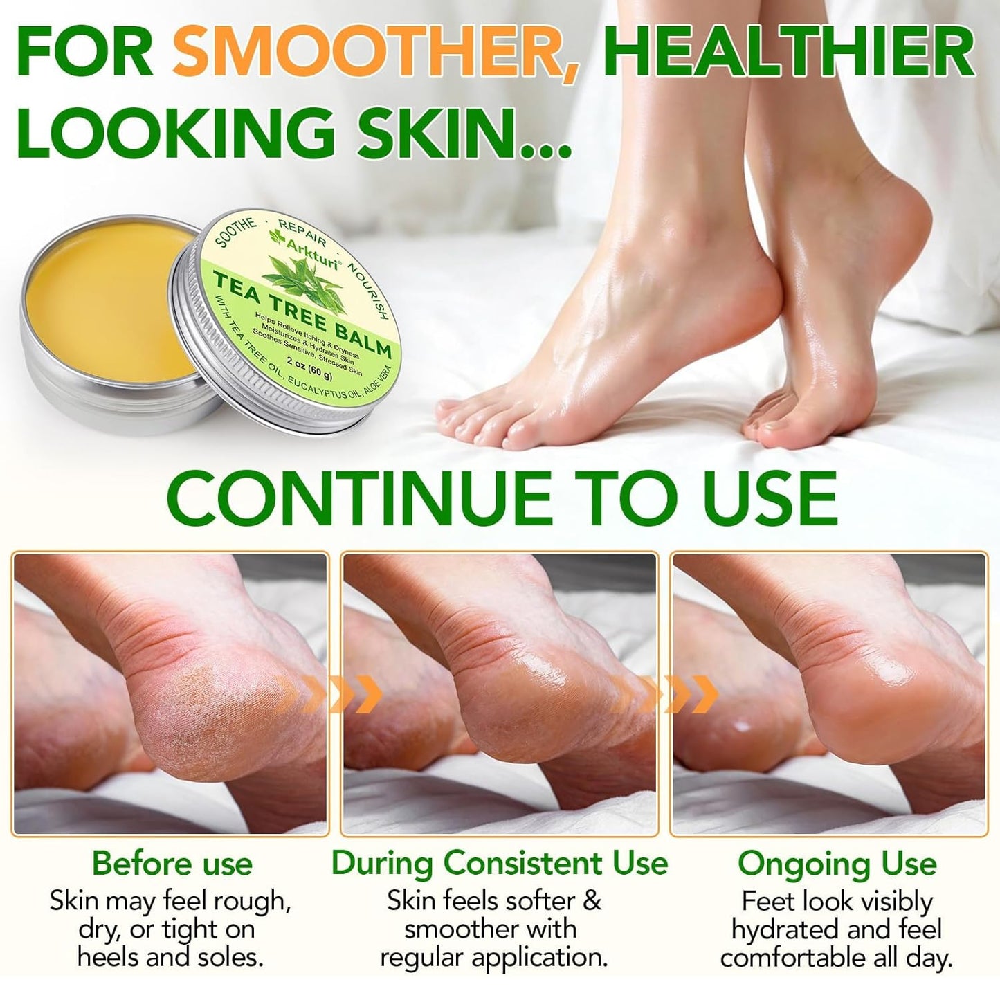 Tea Tree Oil Balm for Dry Skin Relief | Organic & Safe for All Ages - 1 Pack