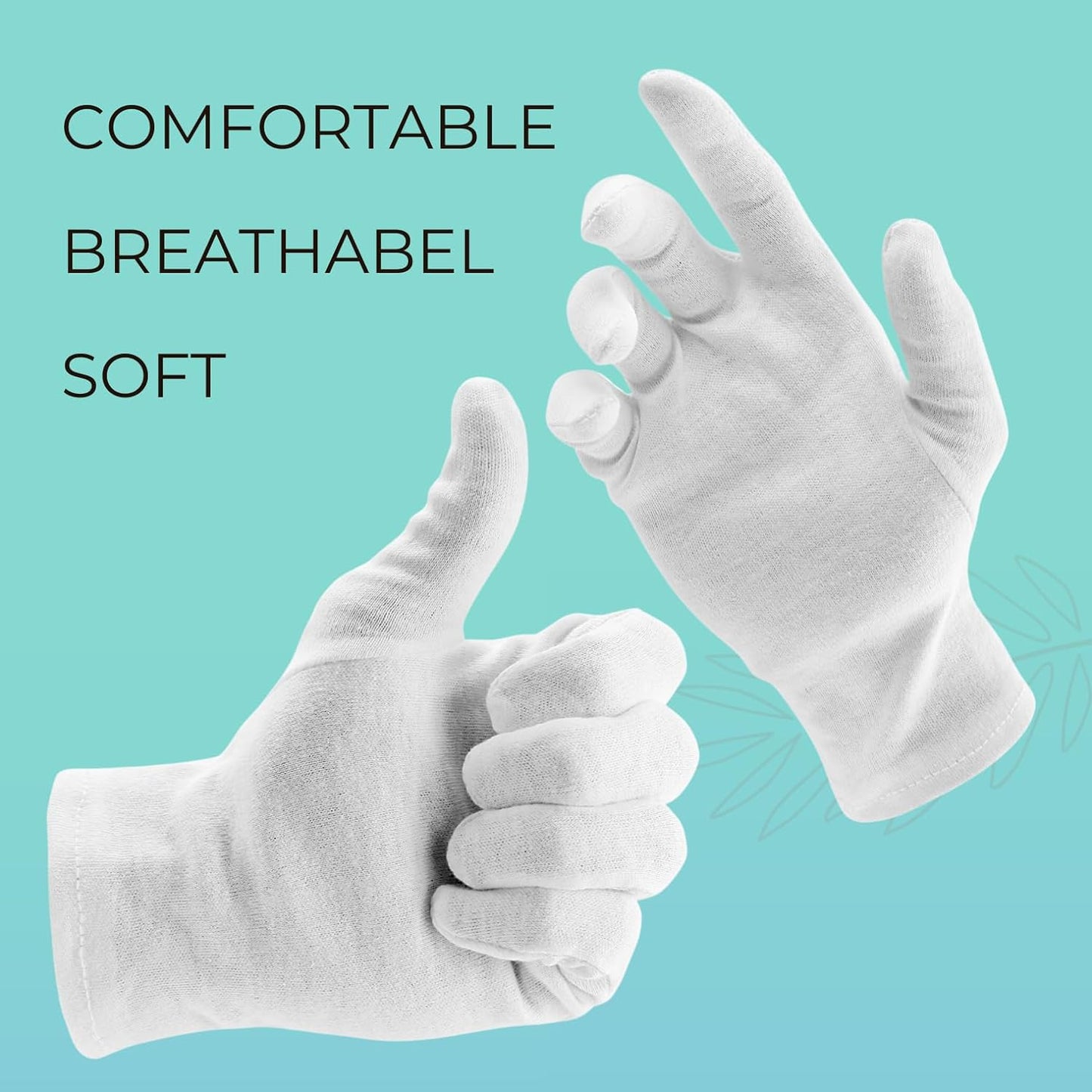 ANSMIO Cotton Gloves for Dry Hands | Moisturizing Night Gloves, Size L (12 Pairs)