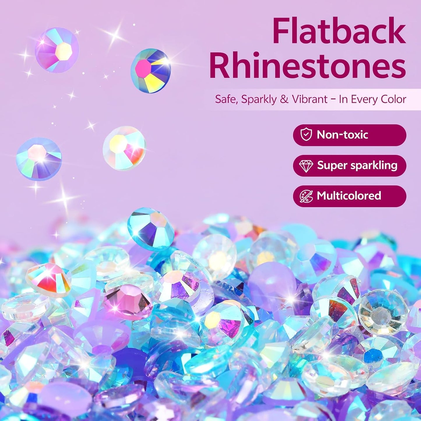 Resin Jelly Rhinestones - 48 Colors Flatback Gems for Diamond Art | 48000 Pcs 3mm Kit with Glue, Tweezers & Pickup Pen